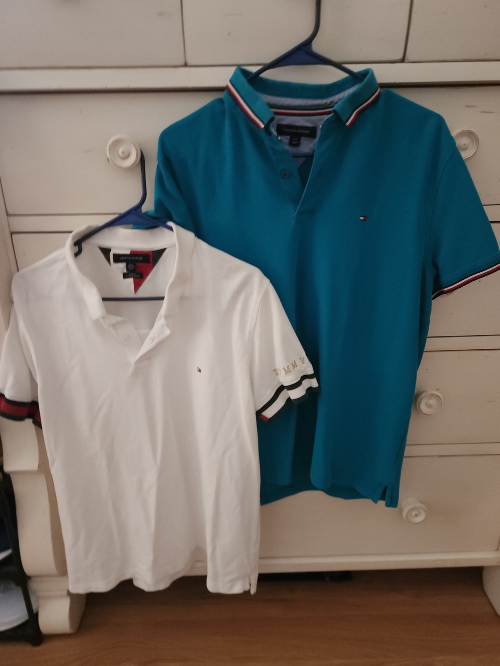 Bundle Of 2 Tommy Hilfiger Men's Polo Shirt - White and Teal